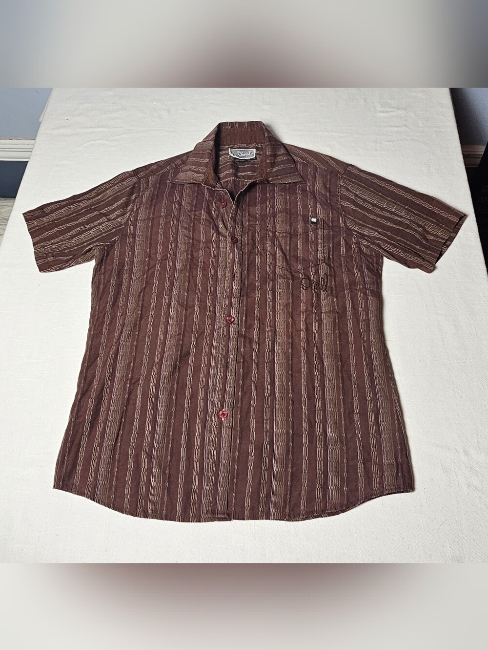 O'Neill short-sleeve button-down shirt Mens‎ Size Medium Brown